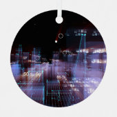 Technologisch-digitale Stadt Ornament Aus Metall (Vorderseite)