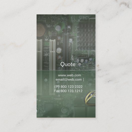 Technology Mother Board Computer Tech Repair Visitenkarte (Rückseite)