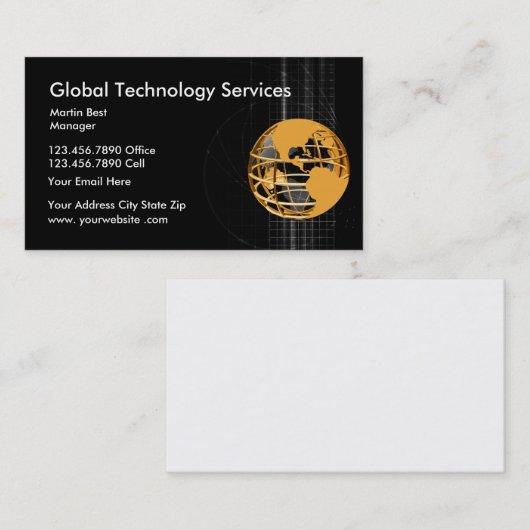 Technology Services Global Business Card Visitenkarte (Vorne/Hinten)