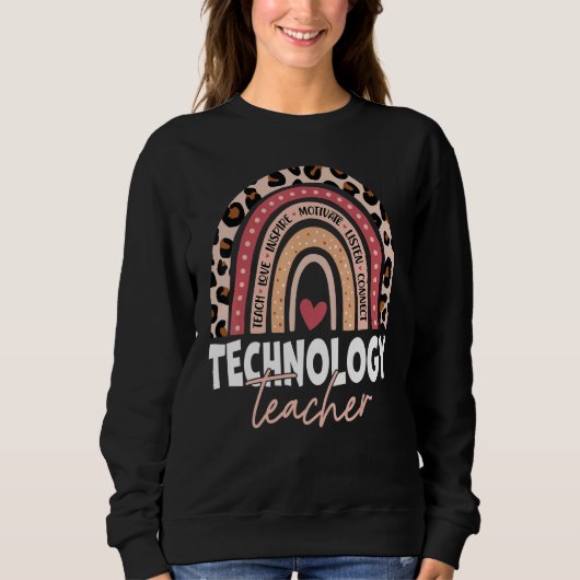 Technology Teacher 100th Day Of School Funny Teach Sweatshirt (Vorderseite)
