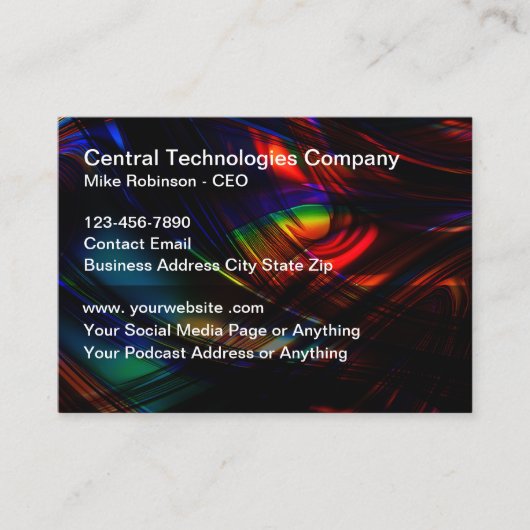 Technology Theme Business Cards Cooles Design Visitenkarte (Vorderseite)