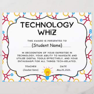 Technology Whiz Student Recognition Award