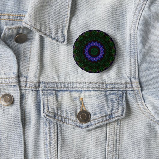 Technomancy Black Abstrakt Mandala Button (Beispiel)