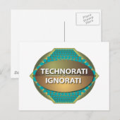 Technorati gegen Ignorati Horizontal Postkarte (Vorne/Hinten)