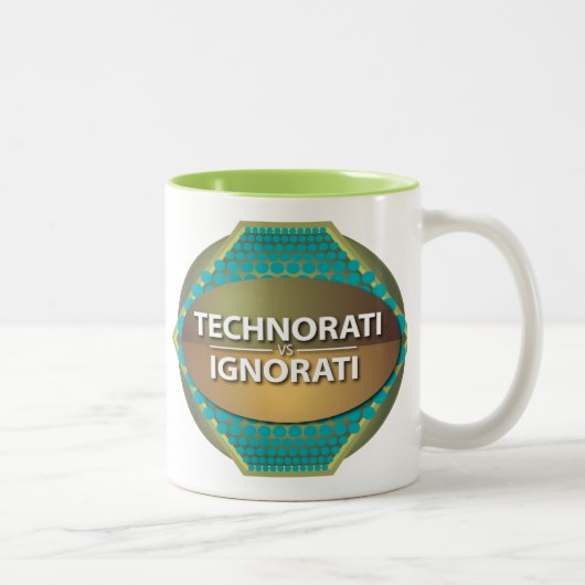 Technorati vs Ignorati Zweifarbige Tasse (Rechts)