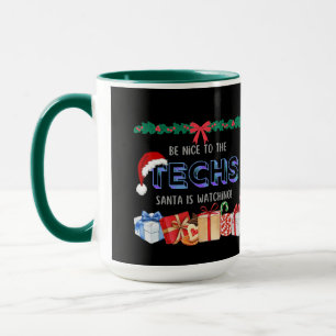 Techs Santa Watching Tasse