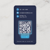 Techy IG Hinzufügen von Fotos Fotografie Navy Blue Visitenkarte (Rückseite)