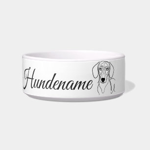 Teckel Minimalist Line Art personalized bowl Napf