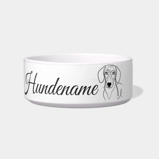 Teckel Minimalist Line Art personalized bowl Napf (Vorderseite)