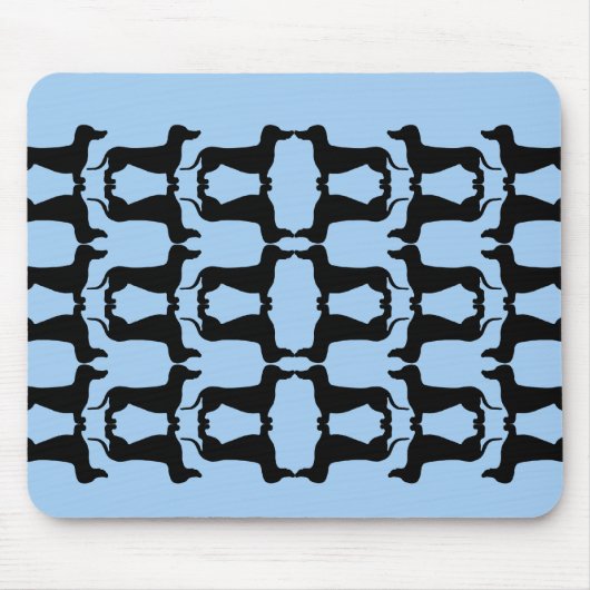 Teckel Schwarzes und Blau Mousepad (Vorne)