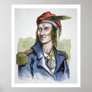 Tecumseh (1768-1813) (farbige Gravur) Poster