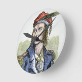 Tecumseh (1768-1813) (farbige Gravur) Runde Wanduhr (Winkel)