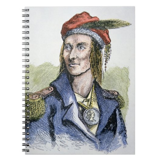 Tecumseh (1768-1813) (farbiger Stich) Notizblock (Vorderseite)