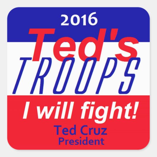 Ted Cruz 2016 Quadratischer Aufkleber (Vorderseite)