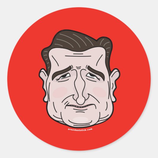 Ted Cruz Cartoon-Sticker Runder Aufkleber (Vorderseite)