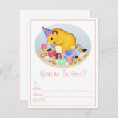 Ted die Hamster-Party Einladungen (Vorne/Hinten)