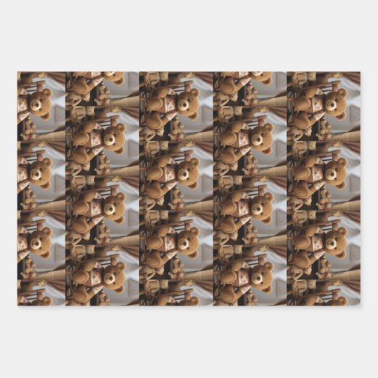 Ted E. Bear Geschenkpapier Set (Vorderseite)