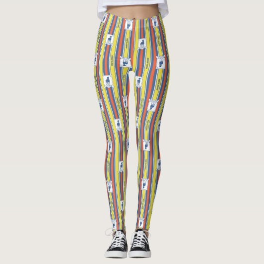 Ted Lasso | AFC Richmond Logo Streifenmuster Leggings (Vorderseite)