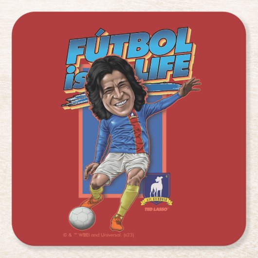 Ted Lasso | Dani Rojas Bobblehad Rechteckiger Pappuntersetzer (Vorderseite)