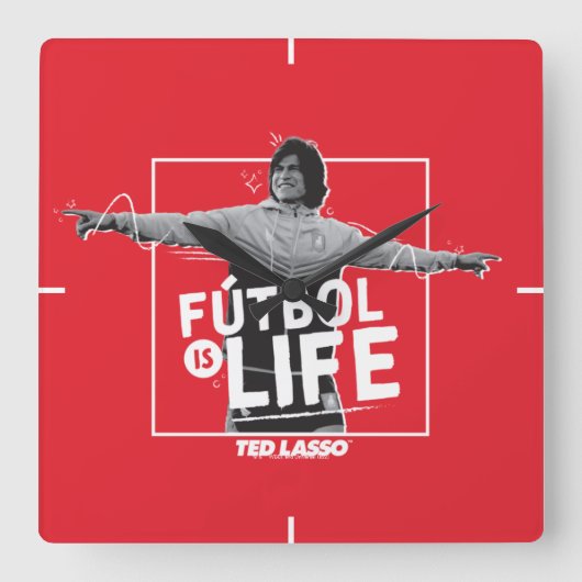 Ted Lasso | Dani Rojas Fútbol is Life Quadratische Wanduhr (Vorderseite)