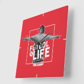 Ted Lasso | Dani Rojas Fútbol is Life Quadratische Wanduhr (Winkel)