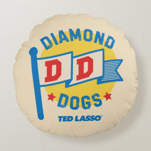 Ted Lasso   Diamond Dogs Pennant Graphic Rundes Kissen