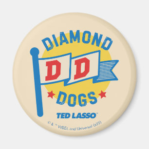 Ted Lasso   Diamond Hogs Pennant Graphic Magnet
