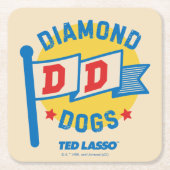Ted Lasso | Diamond Hogs Pennant Graphic Rechteckiger Pappuntersetzer (Vorderseite)