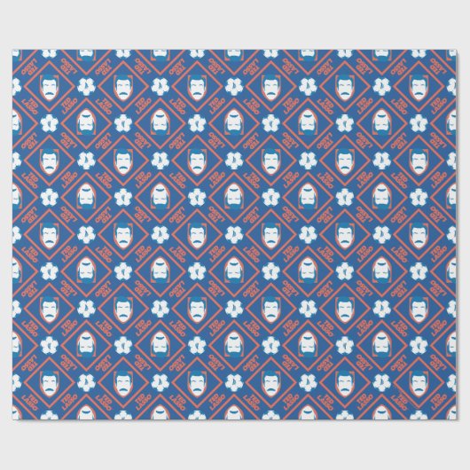 Ted Lasso | Face and Ball Diamond Pattern Geschenkpapier (Flach)