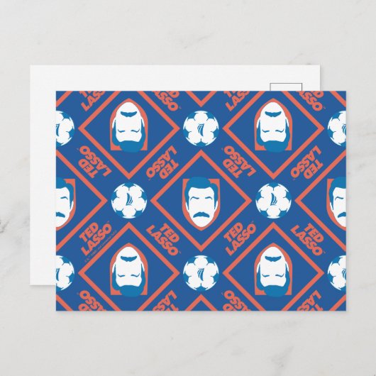 Ted Lasso | Face and Ball Diamond Pattern Postkarte (Vorne/Hinten)