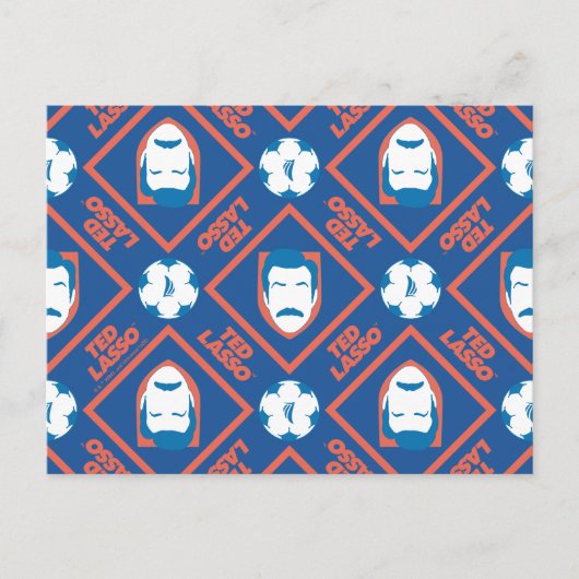 Ted Lasso | Face and Ball Diamond Pattern Postkarte (Vorderseite)