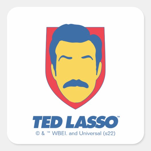 Ted Lasso | Face Icon Quadratischer Aufkleber (Vorderseite)