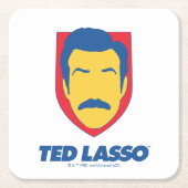 Ted Lasso | Face Icon Rechteckiger Pappuntersetzer (Vorderseite)