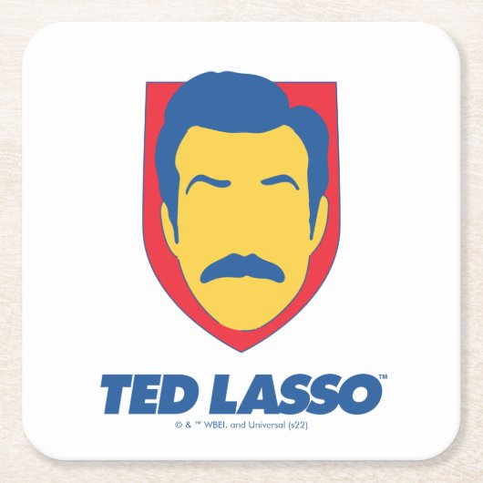 Ted Lasso | Face Icon Rechteckiger Pappuntersetzer (Vorderseite)