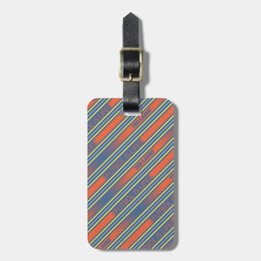 Ted Lasso | Fútbol is Life Stripe Pattern Gepäckanhänger (Vorderseite vertikal)