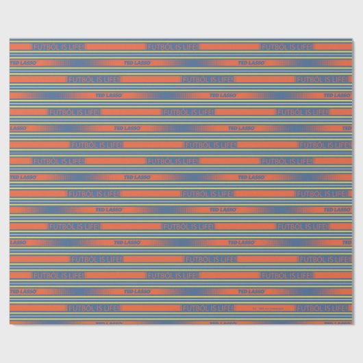 Ted Lasso | Fútbol is Life Stripe Pattern Geschenkpapier (Flach)