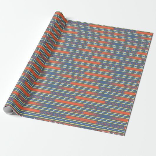 Ted Lasso | Fútbol is Life Stripe Pattern Geschenkpapier (Ungerollt)