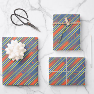 Ted Lasso   Fútbol is Life Stripe Pattern Geschenkpapier Set