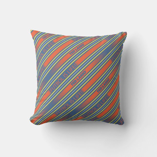Ted Lasso | Fútbol is Life Stripe Pattern Kissen (Vorderseite)