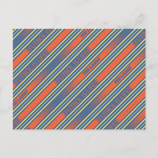 Ted Lasso | Fútbol is Life Stripe Pattern Postkarte (Vorderseite)