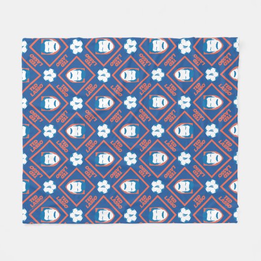 Ted Lasso | Gesichts- und Kugelmuster Fleecedecke (Vorderseite (Horizontal))