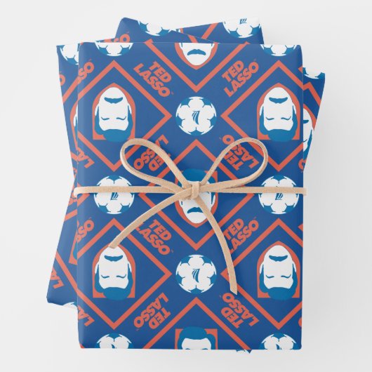 Ted Lasso | Gesichts- und Kugelmuster Geschenkpapier Set (Beispiel)