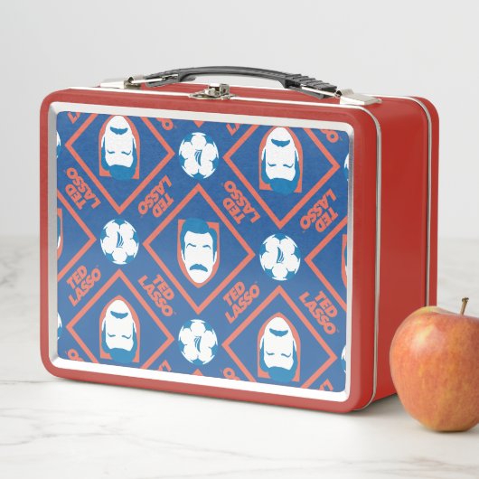 Ted Lasso | Gesichts- und Kugelmuster Metall Brotdose (Beispiel)