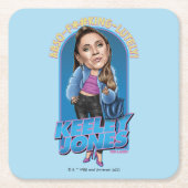 Ted Lasso | Keeley Jones Bobblehead Rechteckiger Pappuntersetzer (Vorderseite)