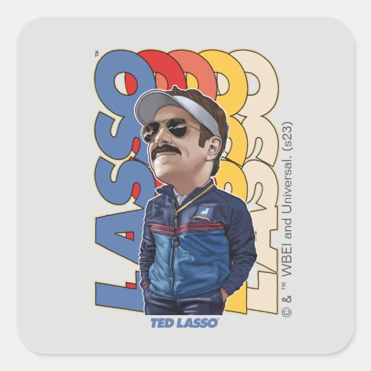 Ted Lasso | Lasso Bobblehead Quadratischer Aufkleber (Vorderseite)