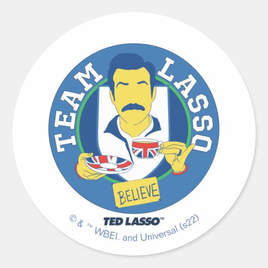 Ted Lasso | Team Lasso Tee Iconic Avatar Runder Aufkleber (Vorderseite)