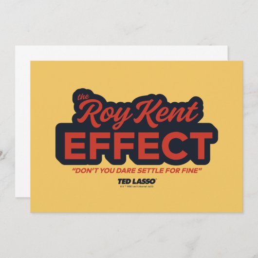 Ted Lasso | The Roy Kent Effect Typografy Graphic Mitteilungskarte (Vorne/Hinten)