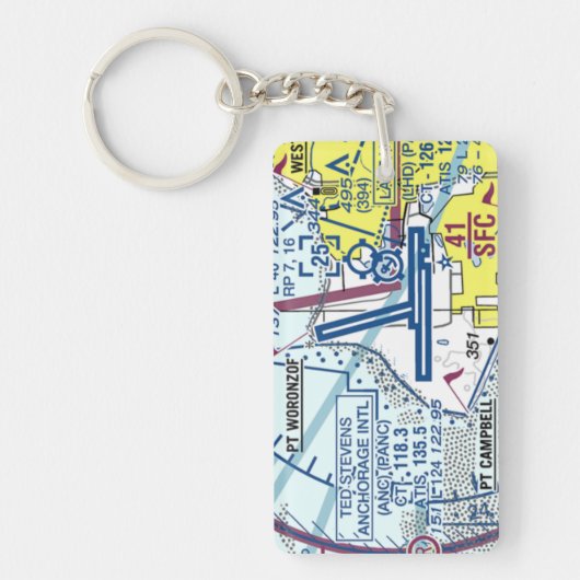 Ted Stevens Anchorage Airport Chart / Taxistand Schlüsselanhänger (Vorderseite)