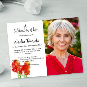 Ted Tulip Foto Celebration of Life Card Einladung