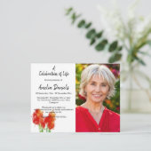 Ted Tulip Foto Celebration of Life Card Einladung (Stehend Vorderseite)